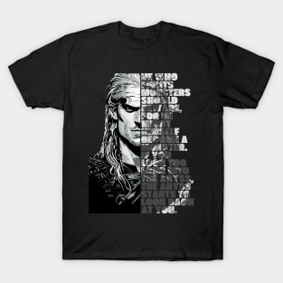 He Who Fights Monsters - Friedrich Nietzsche - Black - Fantasy Witcher T-Shirt